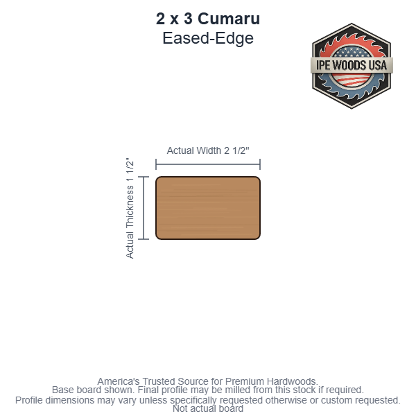 2 x 3 Cumaru Eased-Edge Decking board