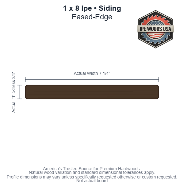 1 x 8 Ipe Eased-Edge Siding board