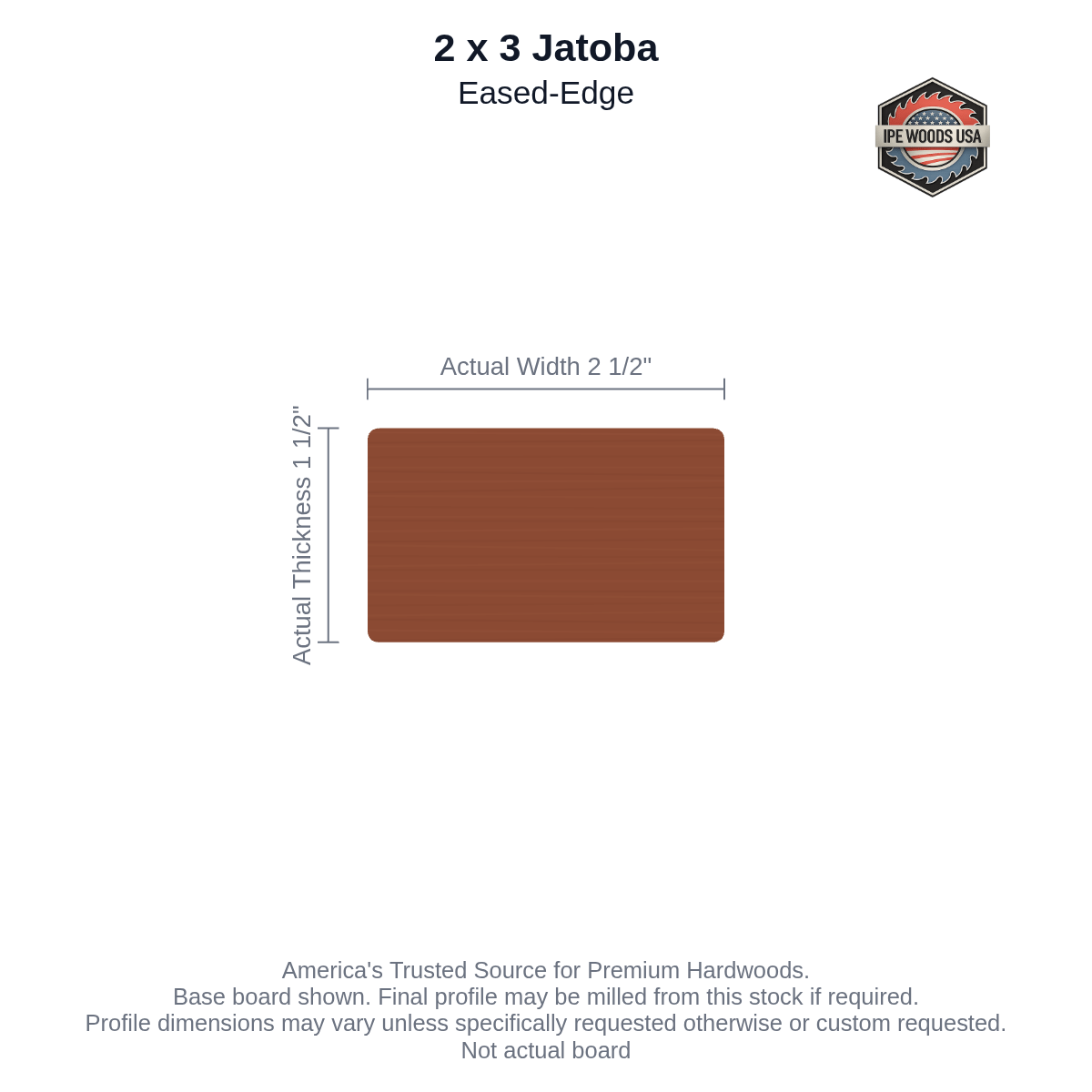 Jatoba 2 x 3 Eased-Edge Decking board