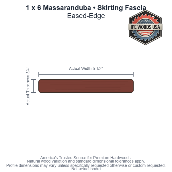 Massaranduba 1 x 6 Eased-Edge Skirting Fascia board