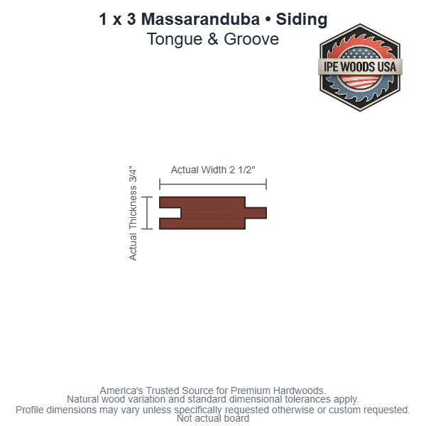 1 x 3 Massaranduba T&G Siding board