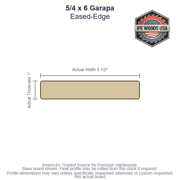 5/4 x 6 Garapa Rainscreen Siding board