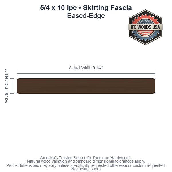 Ipe 5/4 x 10 Eased-Edge Skirting Fascia board