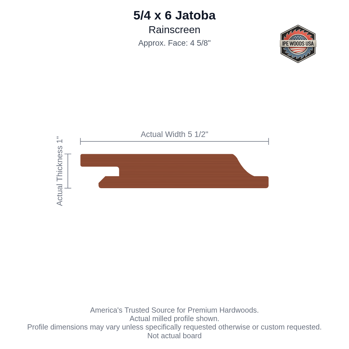 Jatoba 5/4 x 6 Rainscreen Soffit board