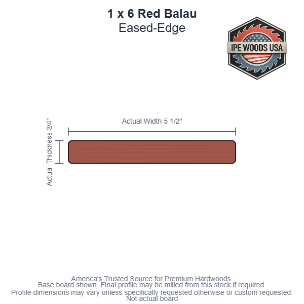 1 x 6 Red Balau Rainscreen Siding board