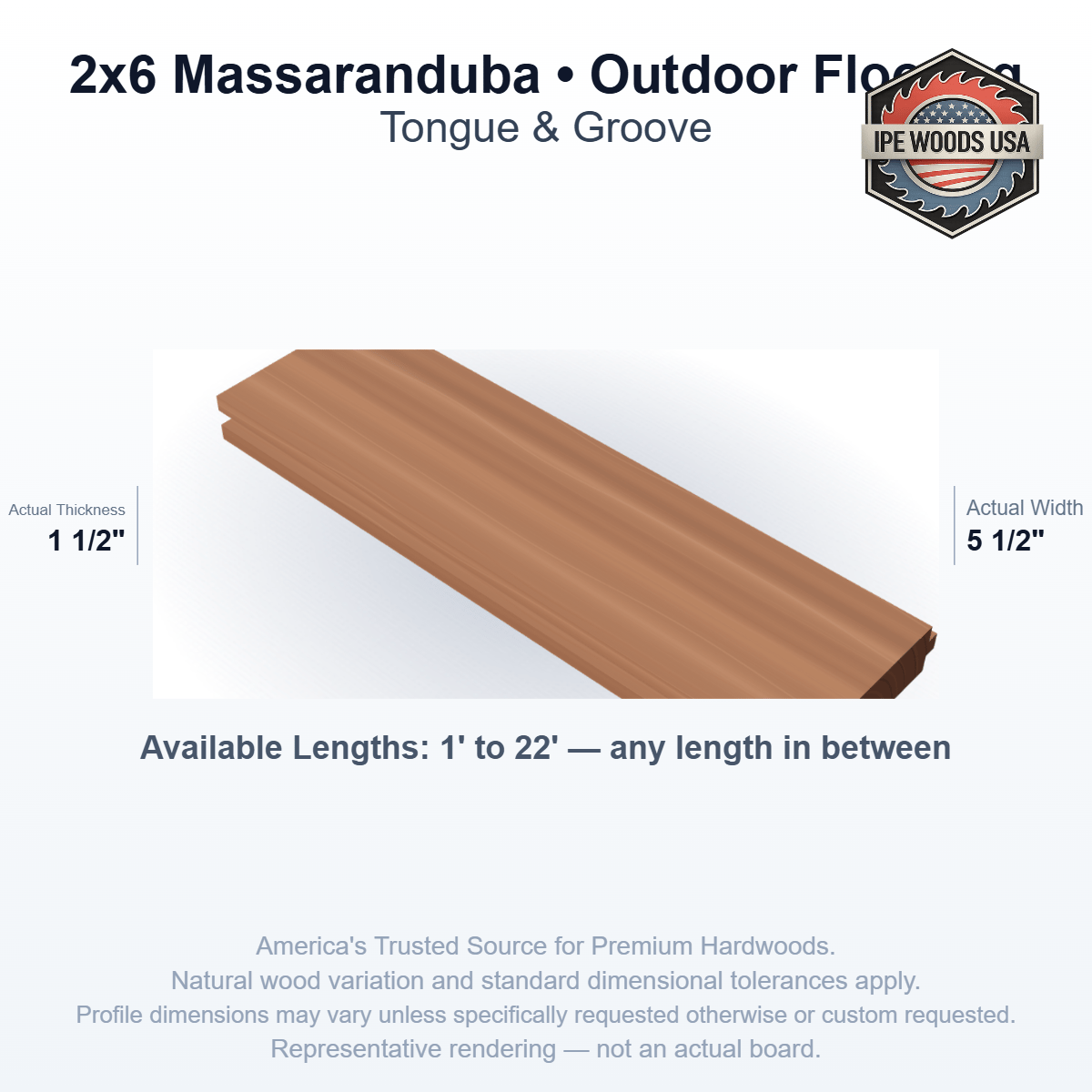 Massaranduba 2 x 6 T&G Outdoor Flooring board
