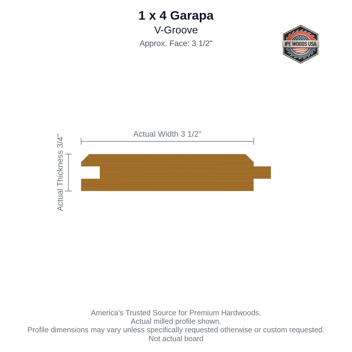 Garapa 1 x 4 V-Groove Siding board