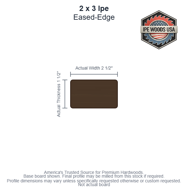 2 x 3 Ipe Eased-Edge Decking board