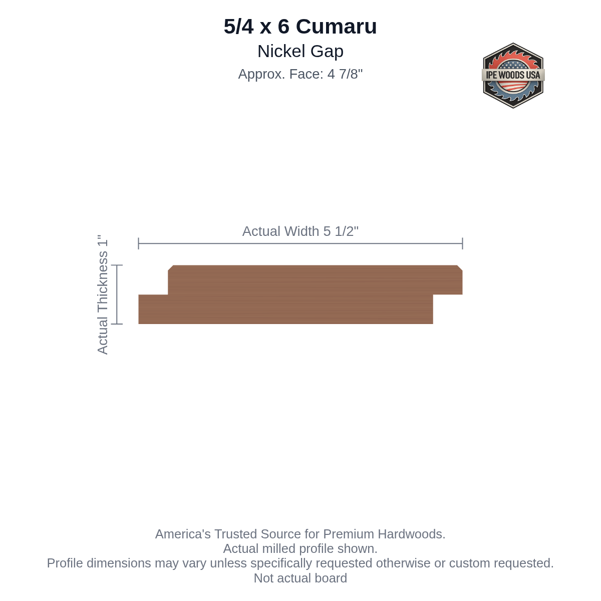 Cumaru 5/4 x 6 Nickel Gap Siding board