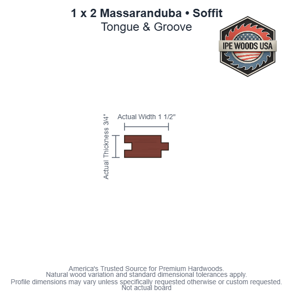 1 x 2 Massaranduba T&G Soffit board