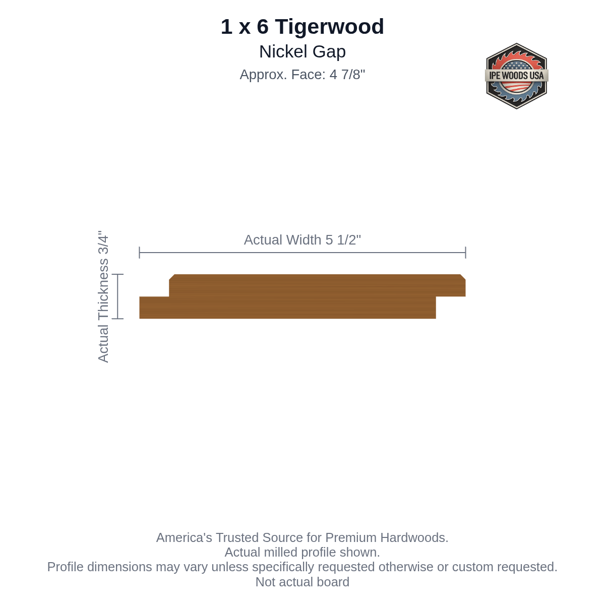 Tigerwood 1 x 6 Nickel Gap Siding board