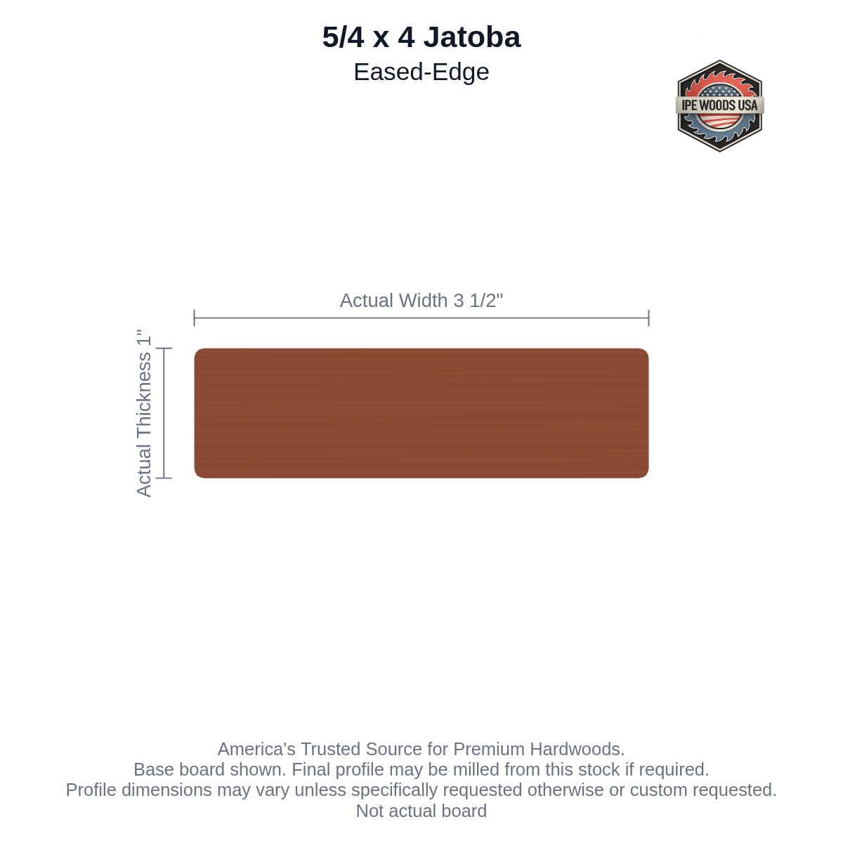 Jatoba 5/4 x 4 Eased-Edge Decking board