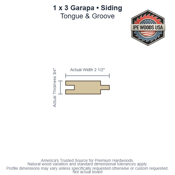 1 x 3 Garapa T&G Siding board