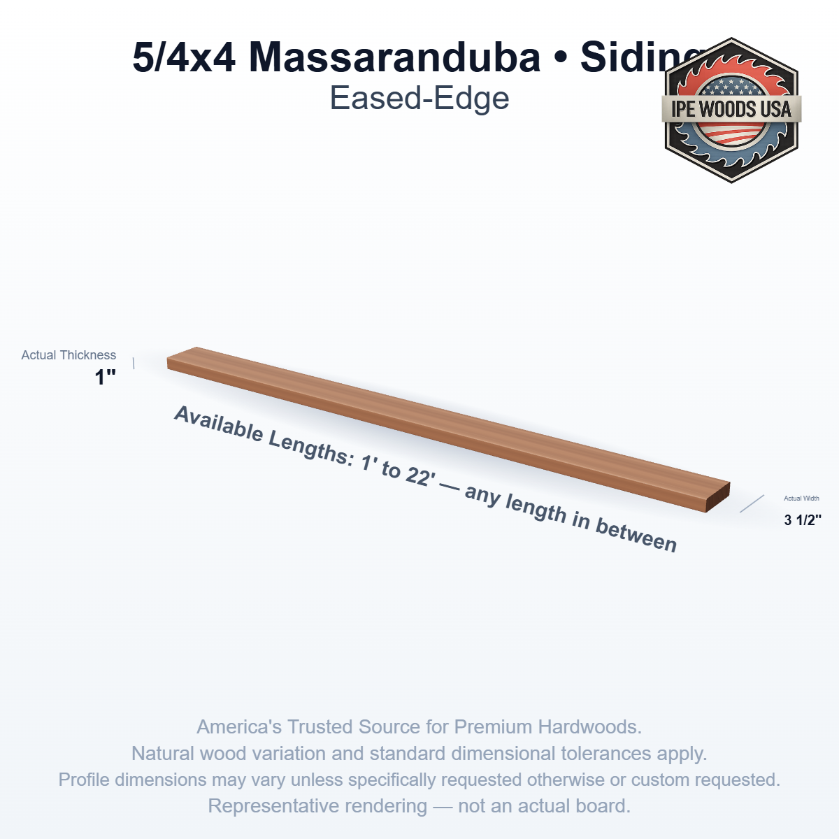 5/4x4 Massaranduba Siding board profile diagram — view 2