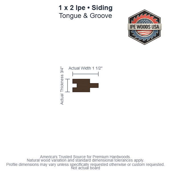 1 x 2 Ipe T&G Siding board