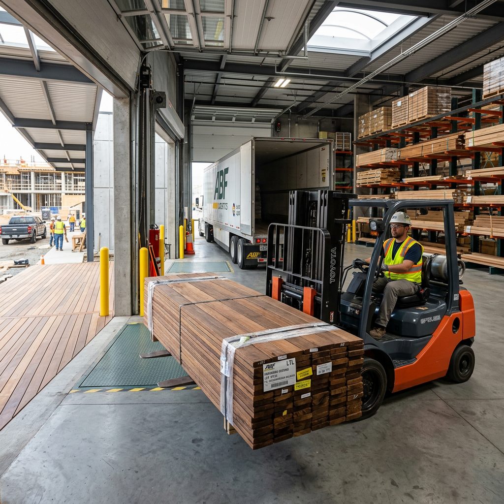 How Ipe Decking Is Delivered: Flatbed vs LTL Freight Explained