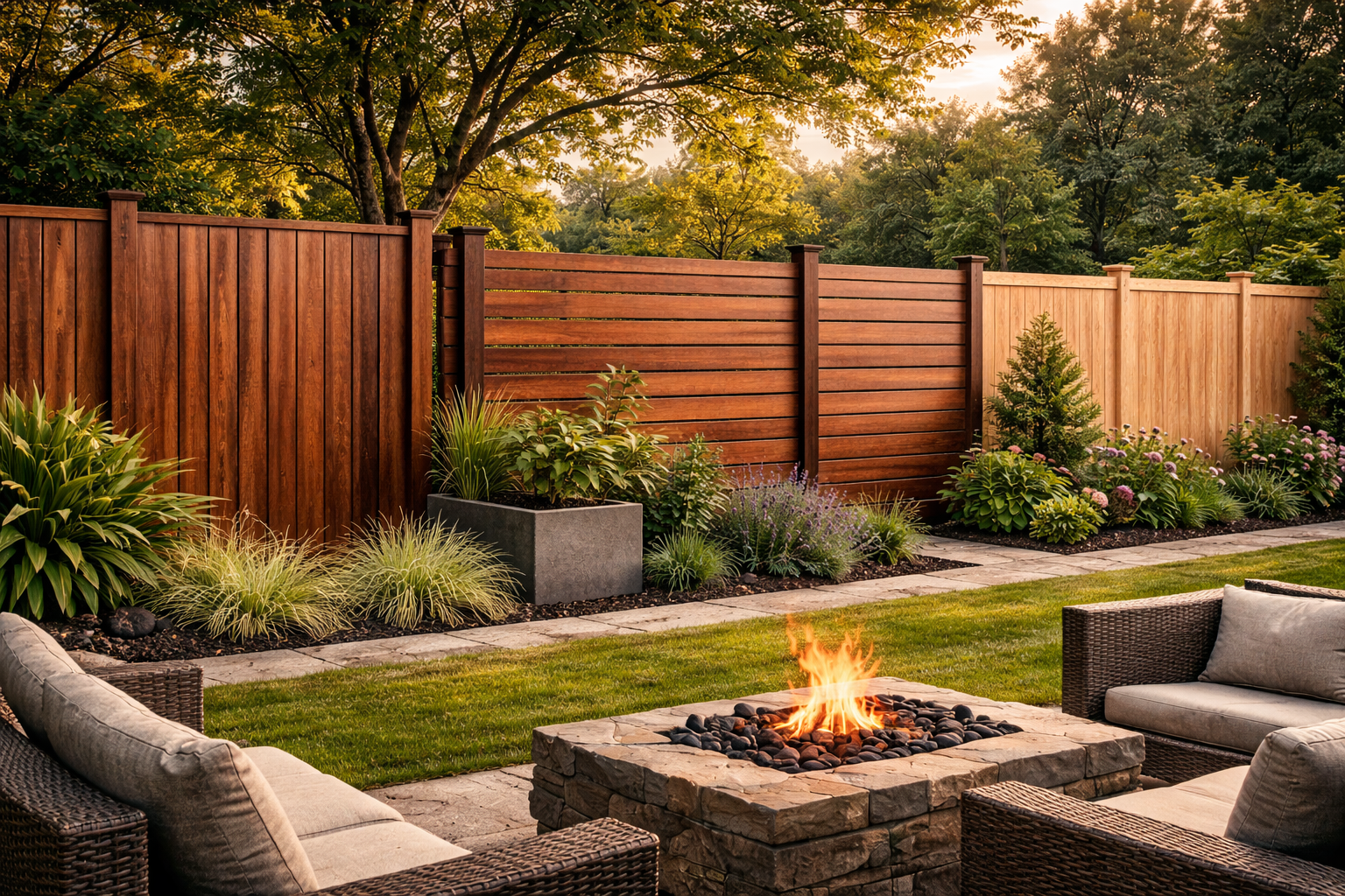 Tropical hardwood fence
