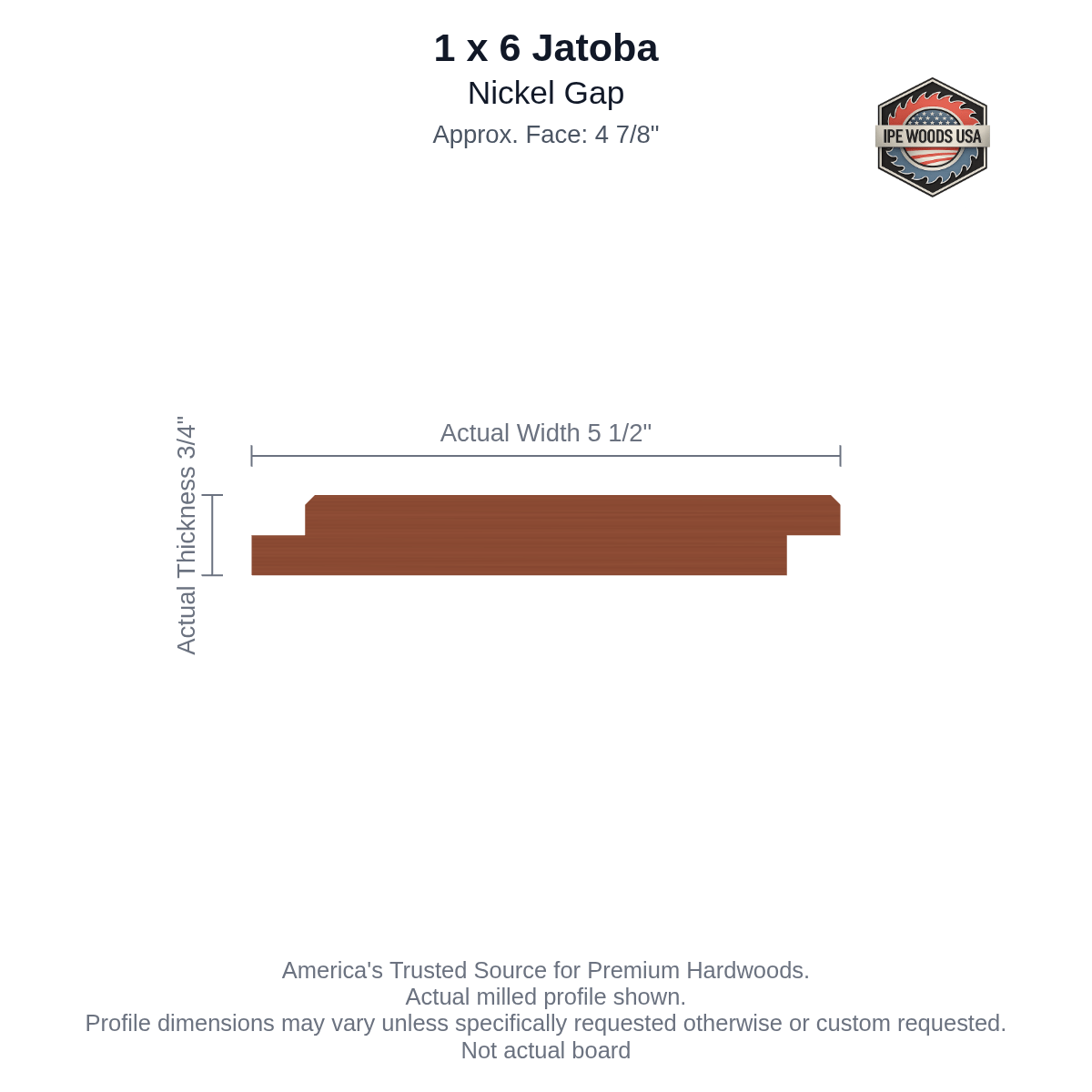 Jatoba 1 x 6 Nickel Gap Siding board
