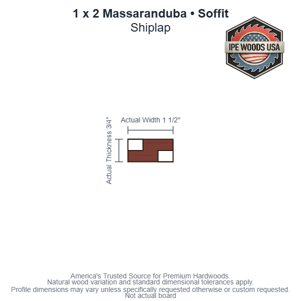 1 x 2 Massaranduba Shiplap Soffit board