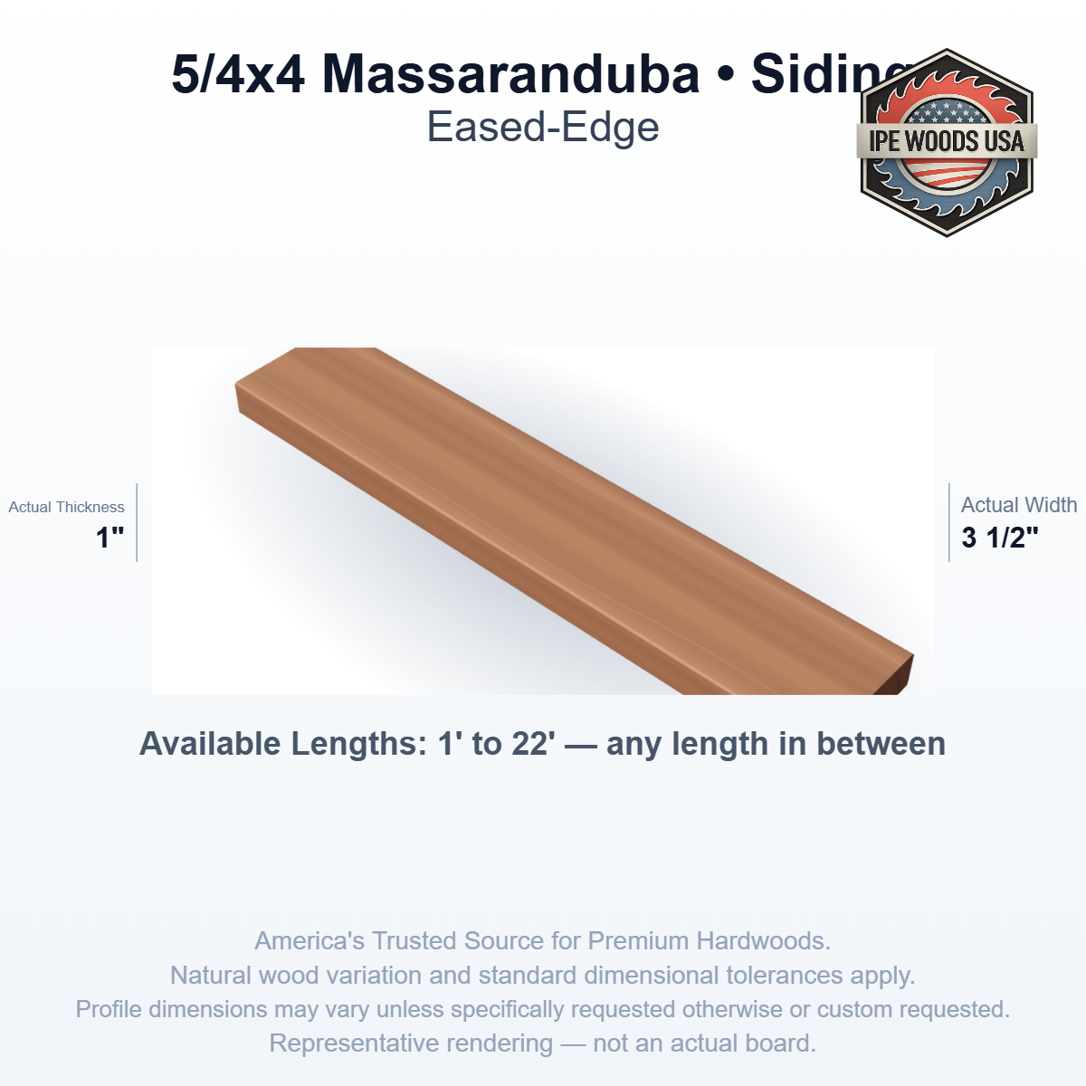 5/4x4 Massaranduba Siding board profile diagram