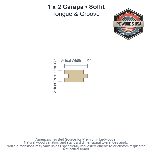 1 x 2 Garapa T&G Soffit board