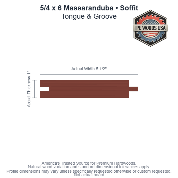 5/4 x 6 Massaranduba T&G Soffit board