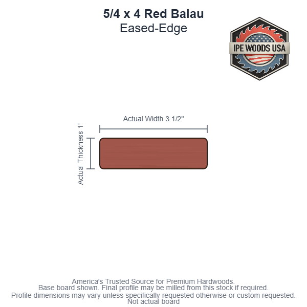 5/4 x 4 Red Balau Rainscreen Soffit board