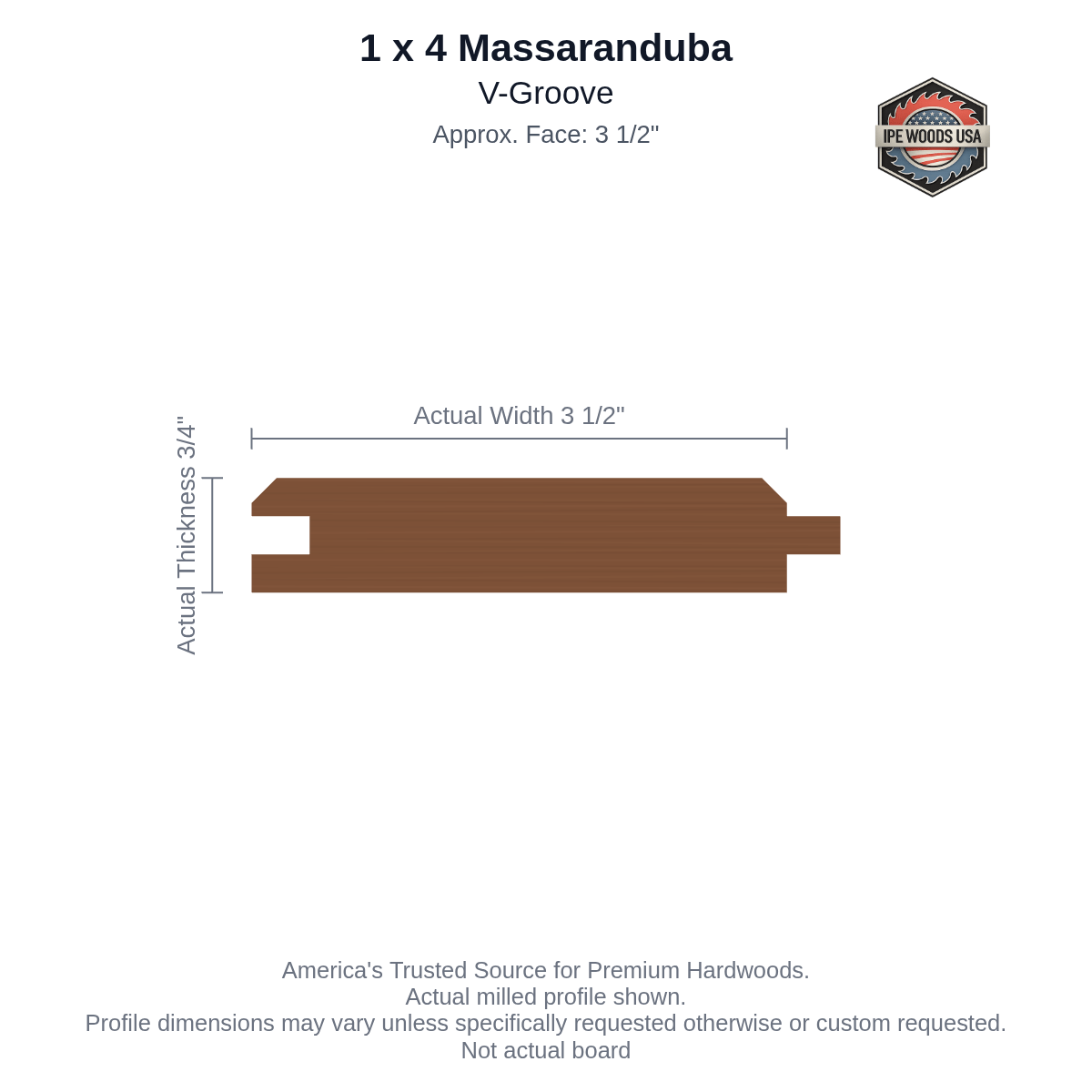 Massaranduba 1 x 4 V-Groove Siding board