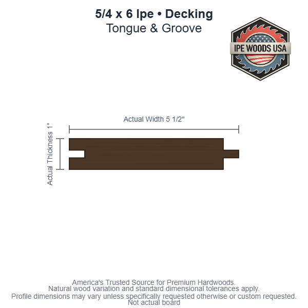 5/4 x 6 Ipe T&G Decking board