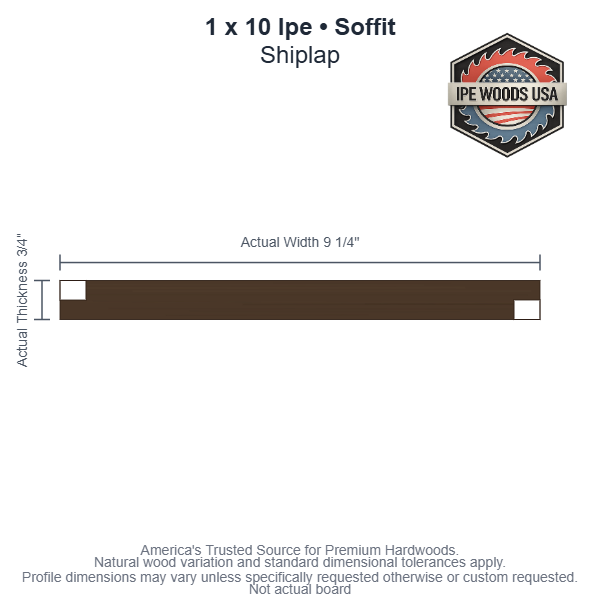 1 x 10 Ipe Shiplap Soffit board