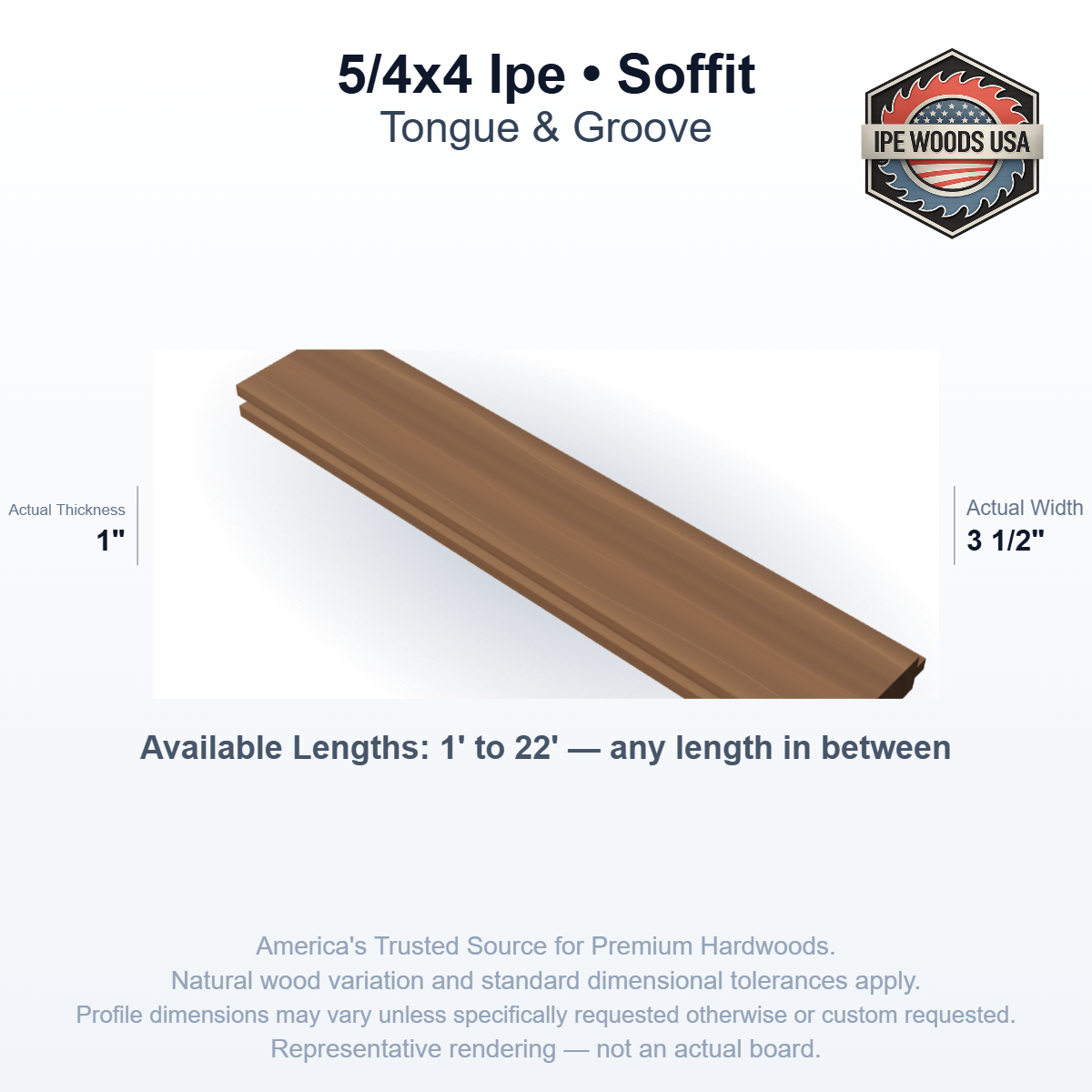 Ipe 5/4 x 4 T&G Soffit board