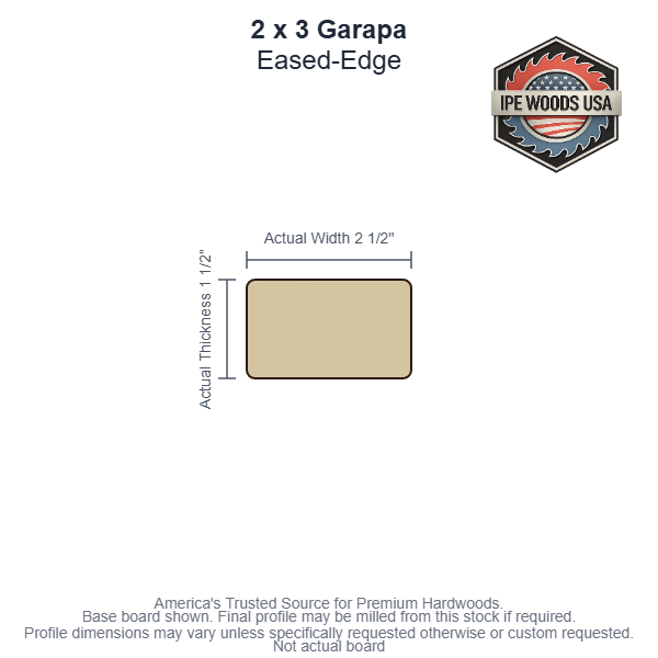 2 x 3 Garapa Eased-Edge Decking board