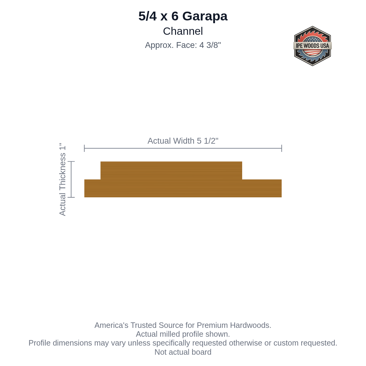 Garapa 5/4 x 6 Channel Siding board