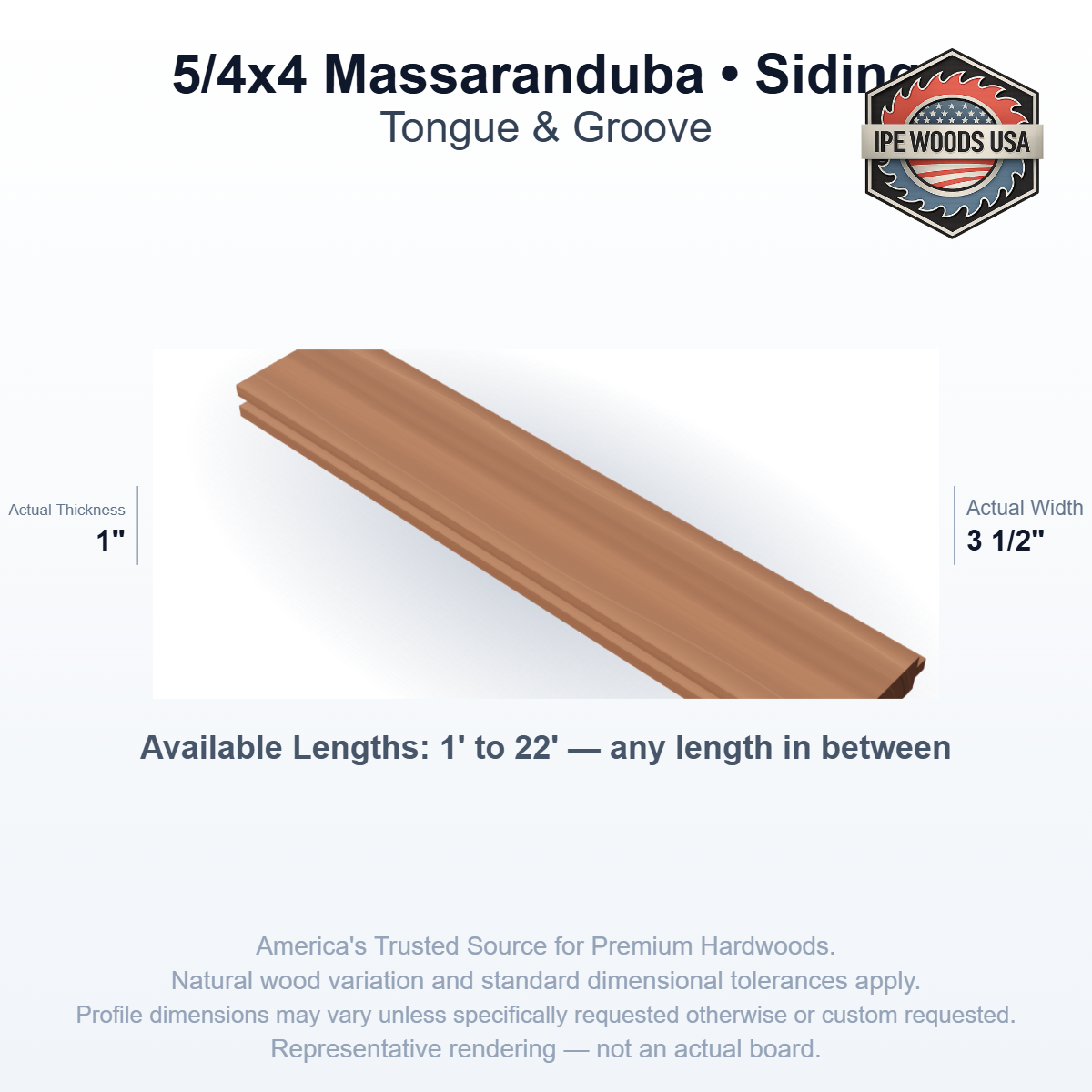 Massaranduba 5/4 x 4 T&G Siding board