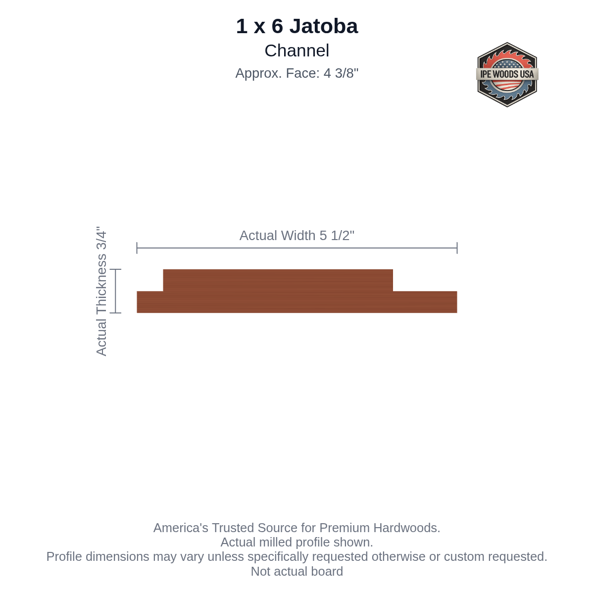 Jatoba 1 x 6 Channel Siding board