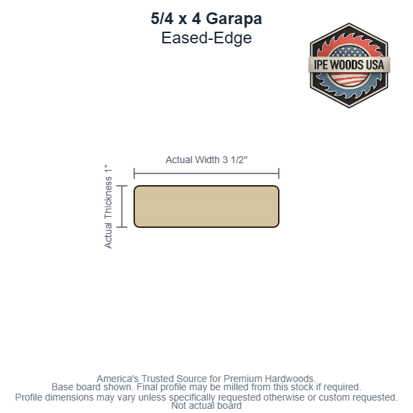 5/4 x 4 Garapa Rainscreen Siding board