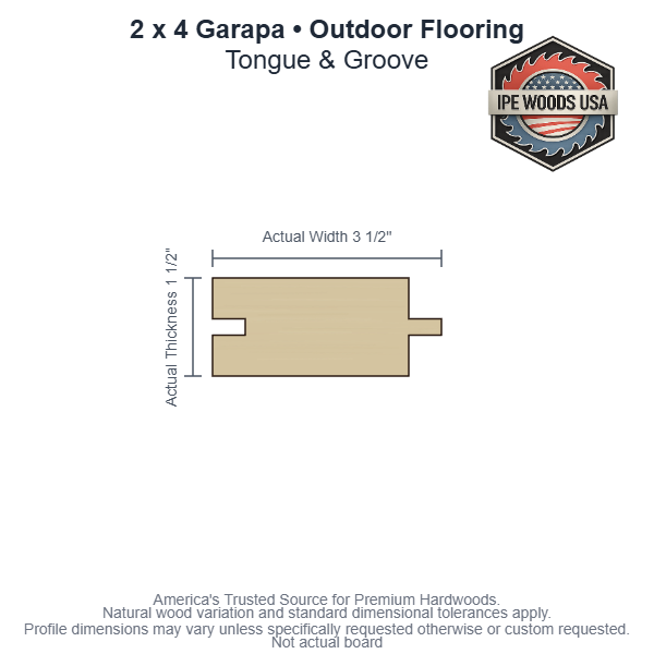 2 x 4 Garapa T&G Outdoor Flooring board
