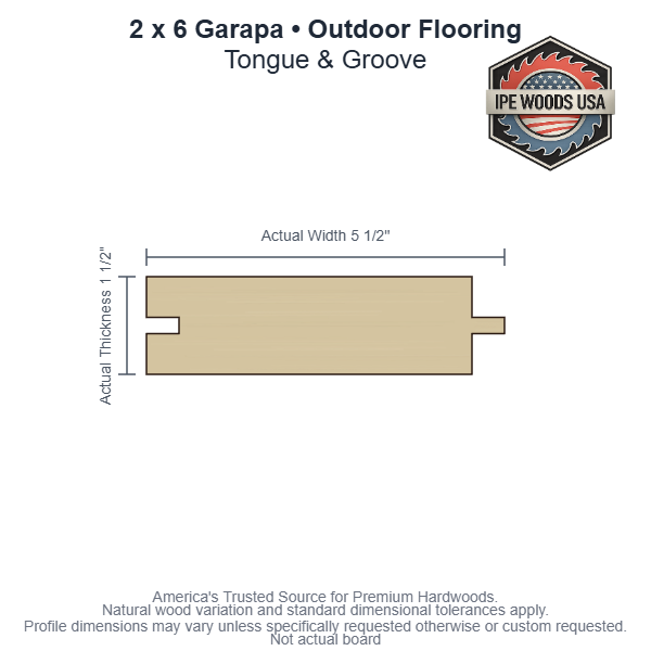 2 x 6 Garapa T&G Outdoor Flooring board