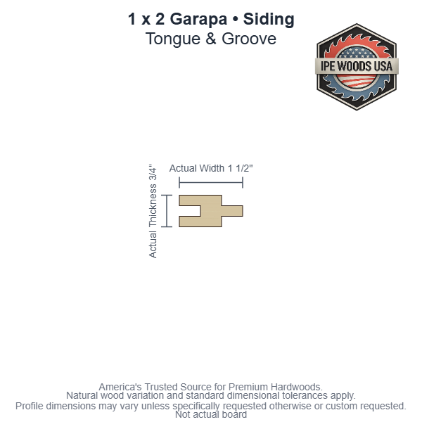 1 x 2 Garapa T&G Siding board