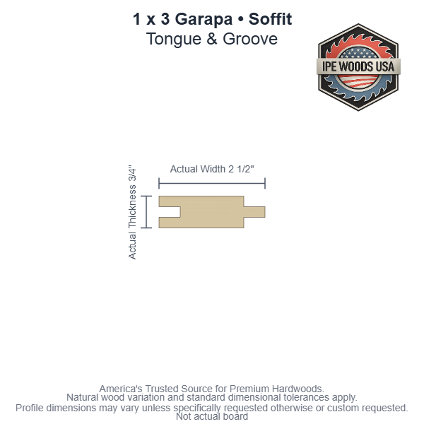 1 x 3 Garapa T&G Soffit board
