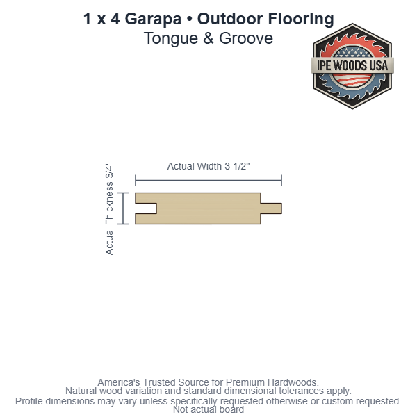 1 x 4 Garapa T&G Outdoor Flooring board