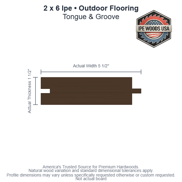 2 x 6 Ipe T&G Outdoor Flooring board