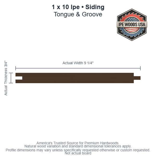 1 x 10 Ipe T&G Siding board
