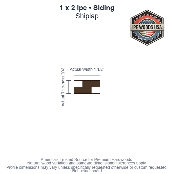 1 x 2 Ipe Shiplap Siding board