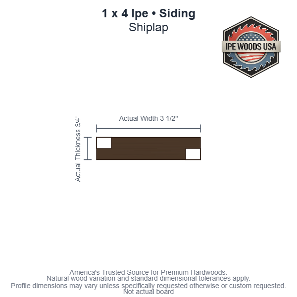 1 x 4 Ipe Shiplap Siding board