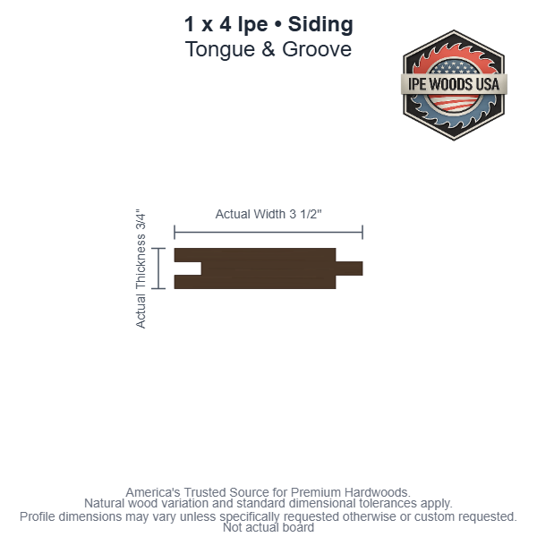 1 x 4 Ipe T&G Siding board