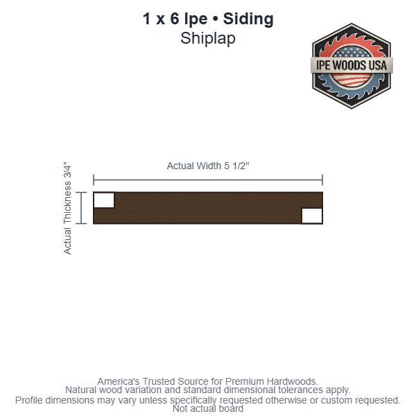 1 x 6 Ipe Shiplap Siding board