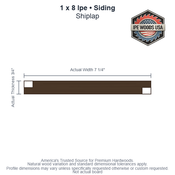 1 x 8 Ipe Shiplap Siding board