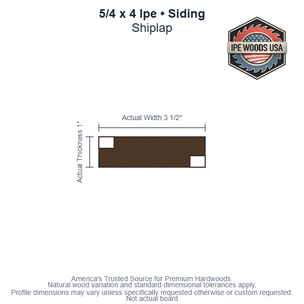 5/4 x 4 Ipe Shiplap Siding board