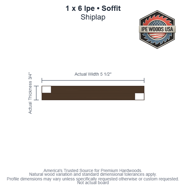 1 x 6 Ipe Shiplap Soffit board